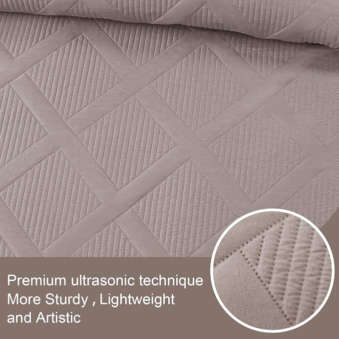 Exclusivo Mezcla Quilts Queen Size, Taupe | Soft Bedspreads - Image 4