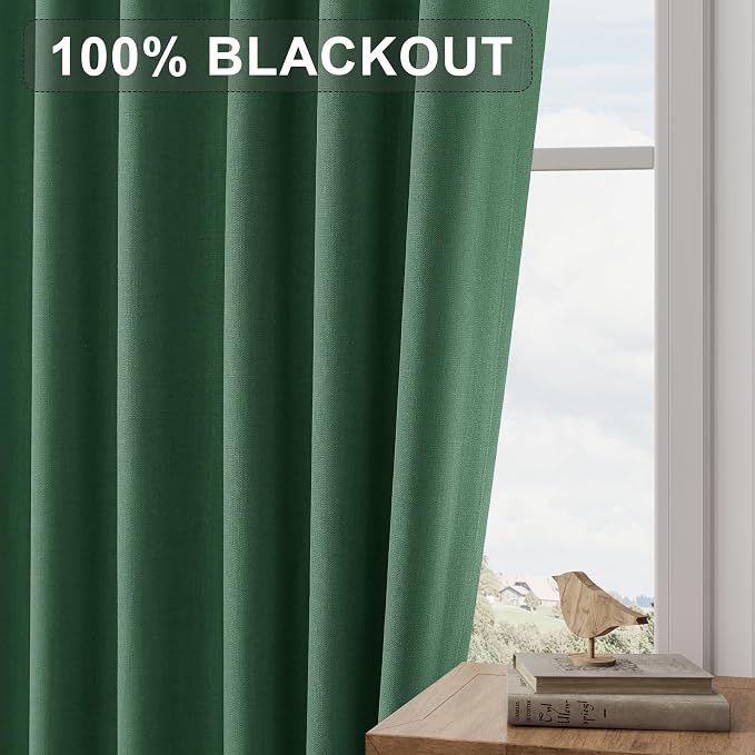 Joywell 100% Blackout Extra Long Linen Curtains 120 Inch Long - Image 7