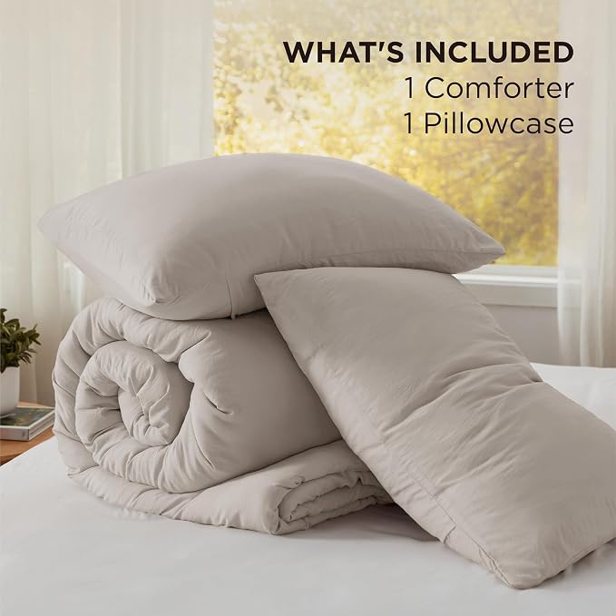 Bedsure Twin/Twin XL Comforter Set, Linen Soft Prewashed Bedding - Image 6