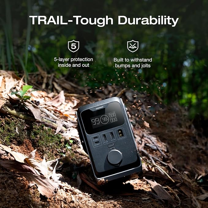 EF ECOFLOW TRAIL 300 DC Solar Panel with 60W Solar Generator, 288Wh LiFePO4 Power Bank, Power Station, for Camping, Travel, and Emergency Power