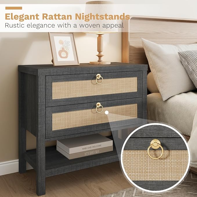 Eclatara Large Rattan Night Stand Set of 2 - Image 3