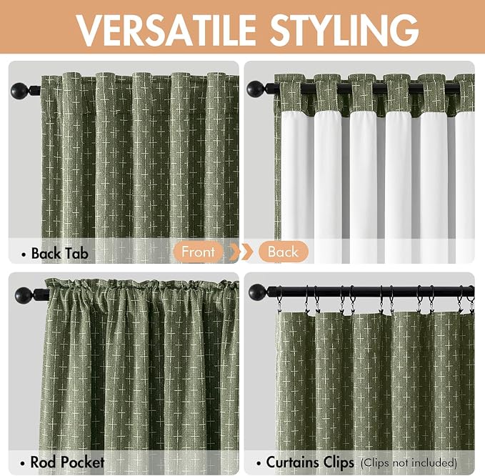 MIULEE 100% Blackout Decorative Linen Curtains - Image 3
