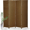 Room Divider, 4 Panels 6FT Folding Privacy Screen Room Divider | Wall Wood Mesh by NChanmar