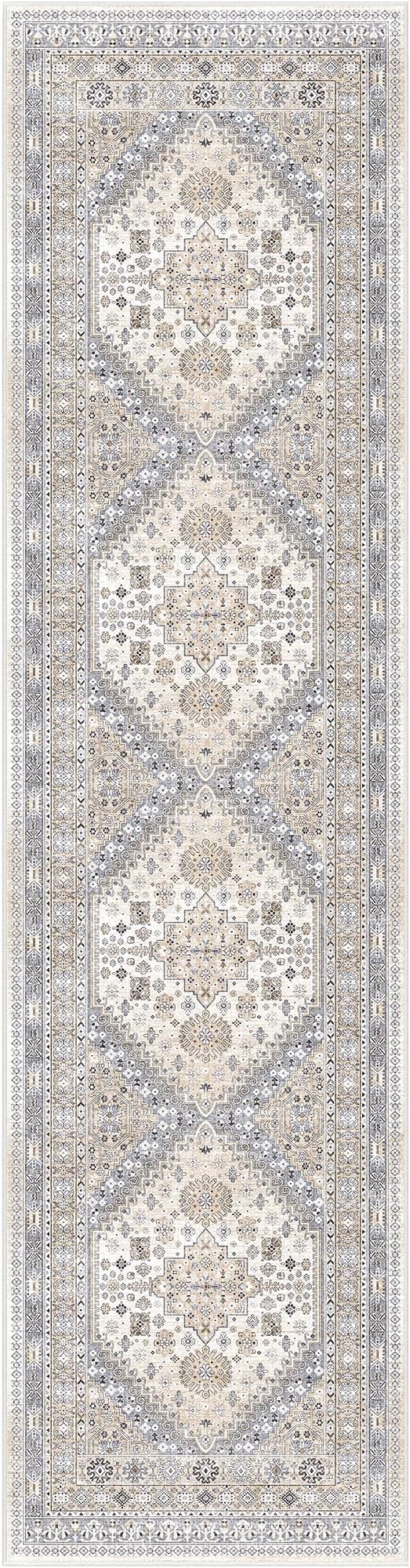 zesthome Washable Runner Rug 2.5x10 - Stain Resistant Entryway Rug,Ultra-Thin Kitchen Rugs, Anti Slip Backing Runner Rugs for Entrance Laundry Room Indoor Hallway (Beige,2.5'x10')