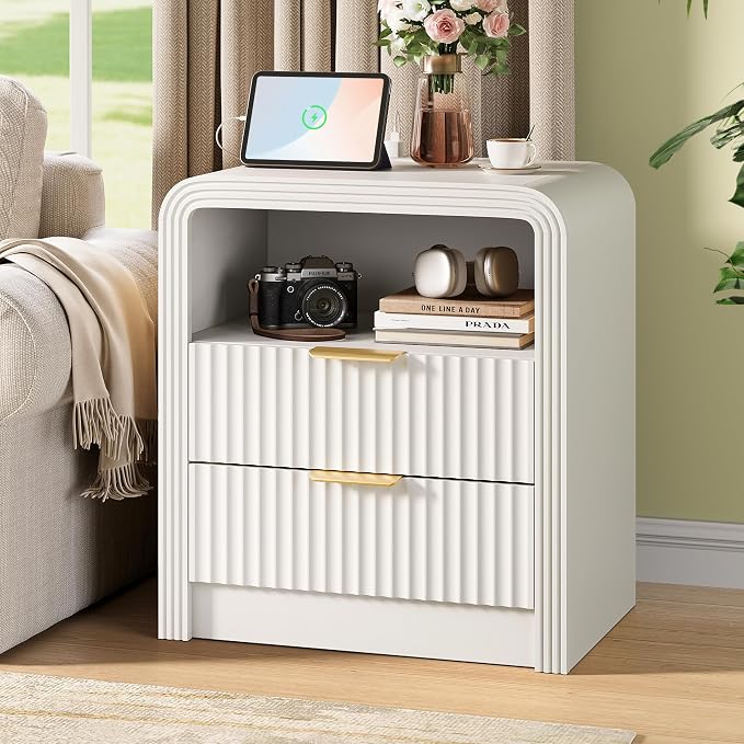 Fluted Nightstand Set of 2 - Image 2