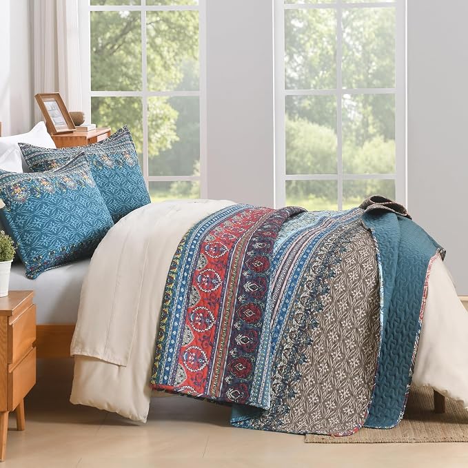 Brown Green Quilts Queen Size - Image 7