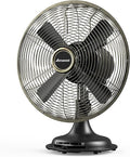 AMACOOL Oscillating Vintage Fan, All Metal 8" Retro Table Top Fan, Adjustable Head Tilt, Quiet 3 Speeds Plug-In Desk Fan for Bedroom Home Office & Kitchen