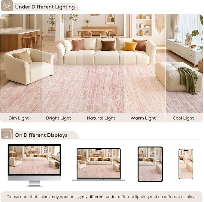 Nakagishi 10X12 Area Rugs Living Room: Washable Large Vintage Rug Neutral - Image 9