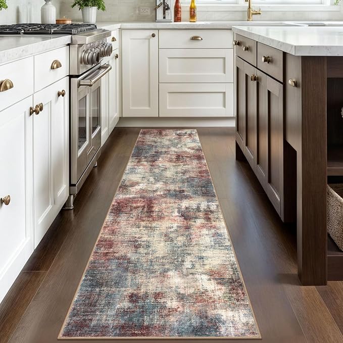 Abstract Runner Rug 2x8 Ft Washable Runners - Image 2