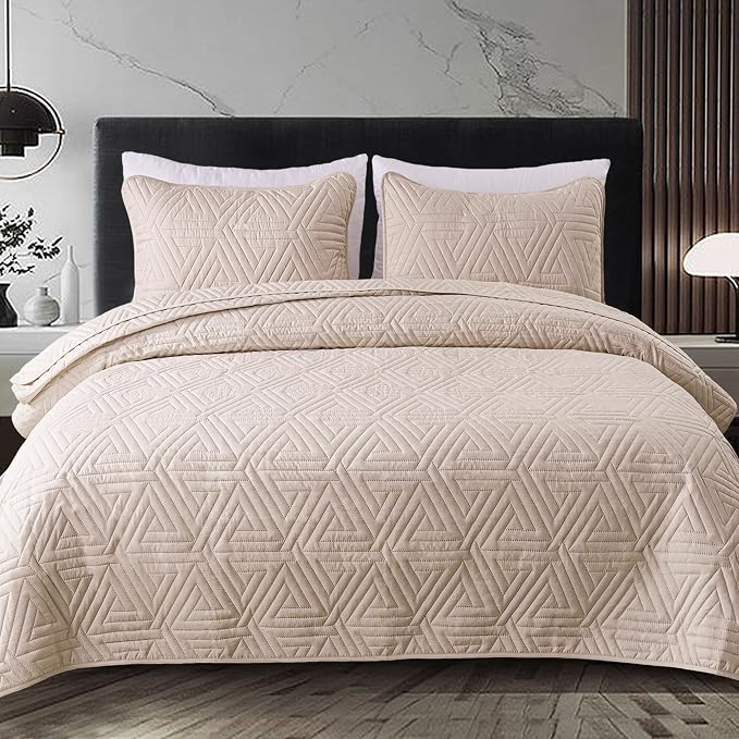 Whale Flotilla Soft Geometric Twin Quilt Set - Image 9