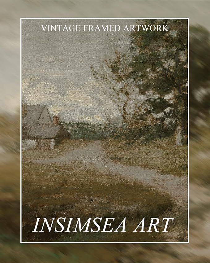 InSimSea Extra Large Framed Vintage Wall Art, Rustic Landscape, 40x20in | - Image 7