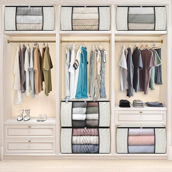8 Pack Storage Bags for Clothes Blanket Storage Bins - Image 6