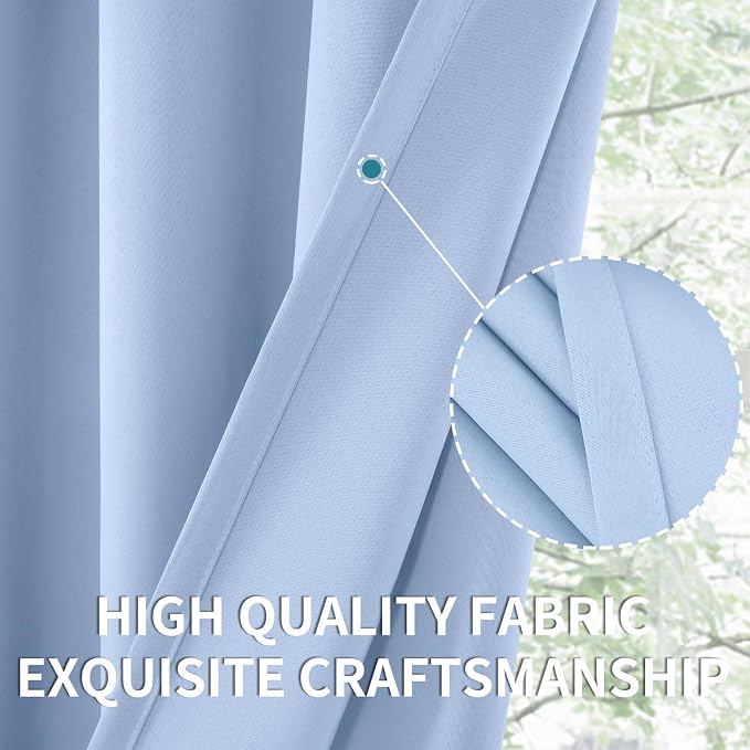 BGment Light Blue Room Darkening Curtains 54 Inch Length - Image 4