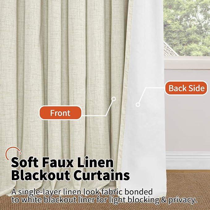 Natural Linen Blackout Curtains - Image 8