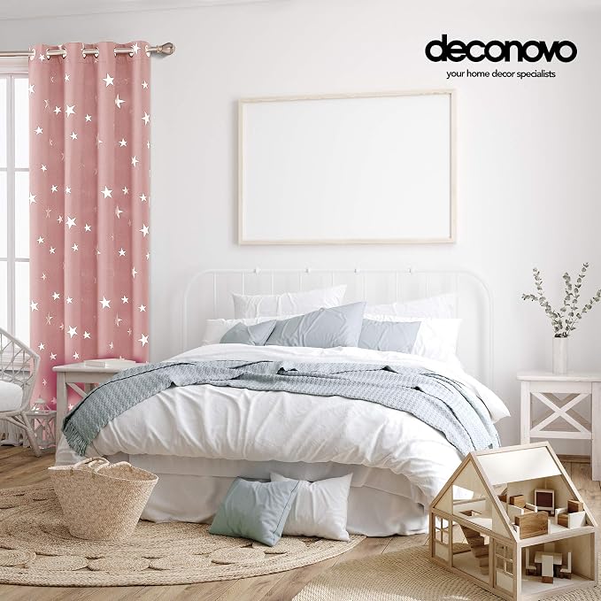 Deconovo Coral Pink Blackout Curtains 2 Panel Set - Image 3