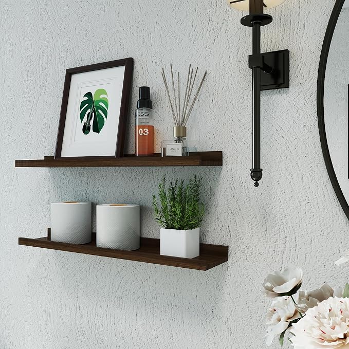 Walnut Floating Shelves for Wall Decor, 24 in Shelf - Image 4