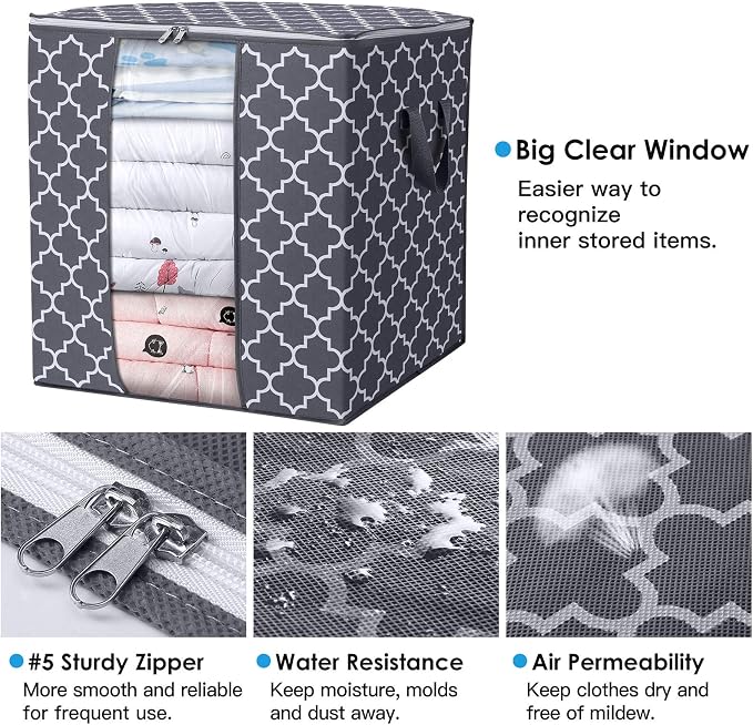 Storage Bags 3 Pack 100L Clothes Organization and Storage Containers | Large - Image 3