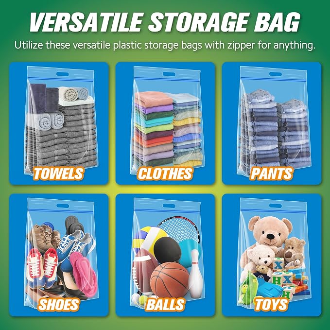 HIBAG 25 Gallon Jumbo Storage Bags, 35” x 24” Resealable Clear Bags - Image 5