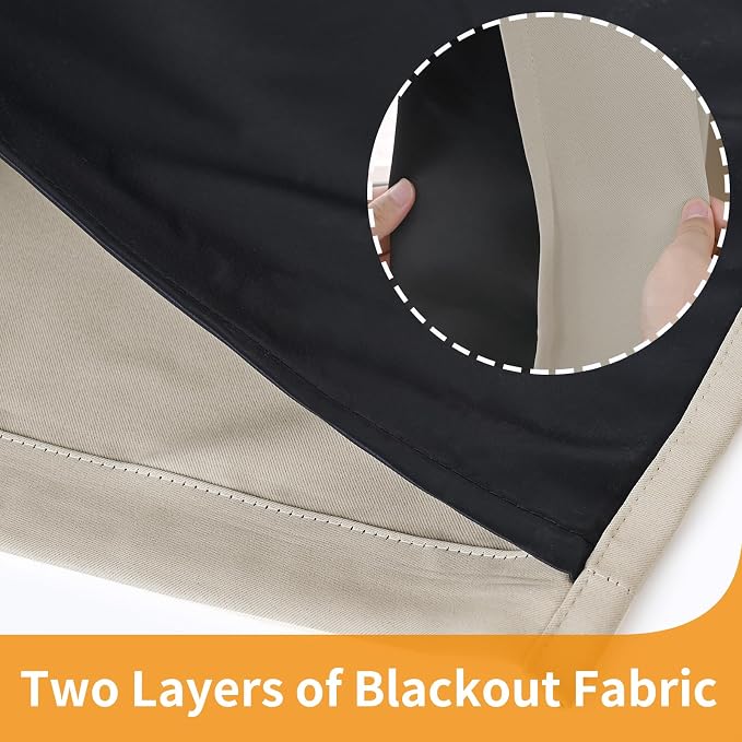 YoungsTex Camel 100% Blackout Curtains 63 Inches Length - Image 7