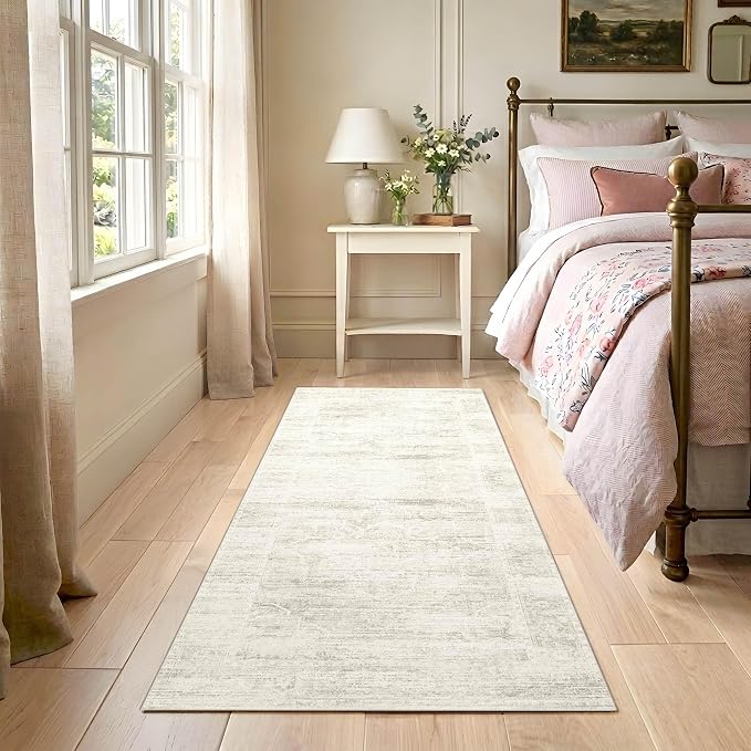 Latte&Fog Washable Hallway Runner Rug 2x6 Non Slip Ivory Rugs - Image 4