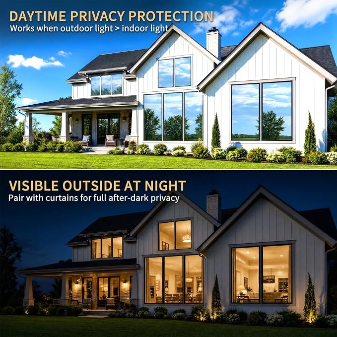 One Way Privacy Window Film Heat Control Mirror Tint 17.5"×94.48" | Reflective - Image 8