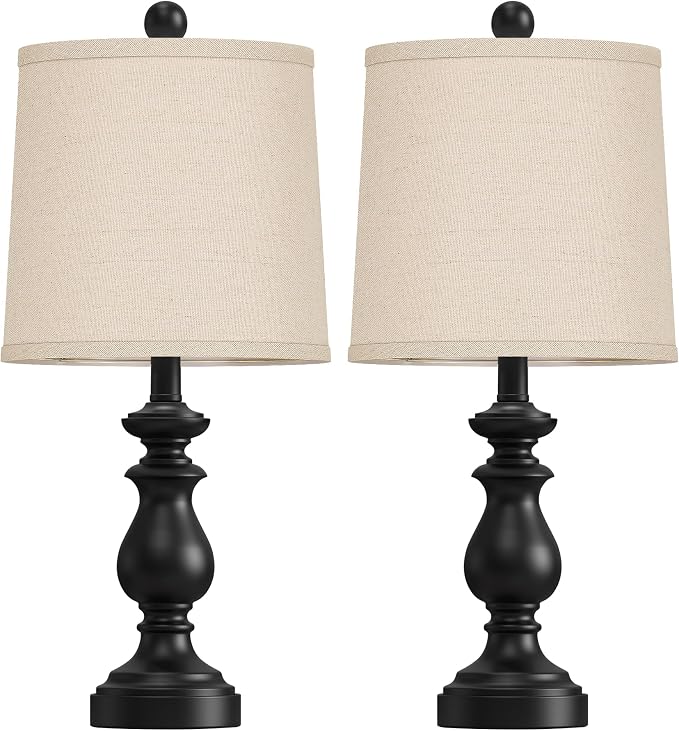 Traditional Table Lamp Set of 2, Rustic Farmhouse Table Lamps - Image 2
