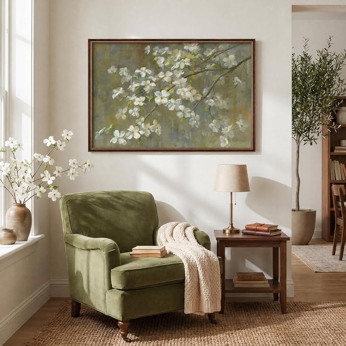 Framed Vintage Floral Wall Art, Rustic Retro Flower Picture - Image 7