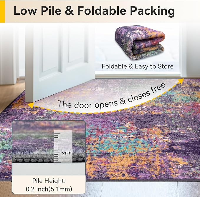 RELEANY Washable Round 6ft Area Rug - Image 5