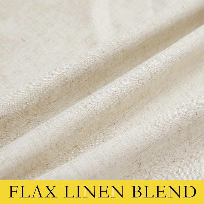 NICETOWN 100% Blackout Natural Linen Curtains 95 inches Length - Image 8