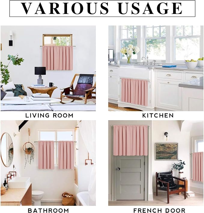 RYB HOME Blackout Curtains for Bedroom Living Room Nursery 63 inches Long | - Image 6