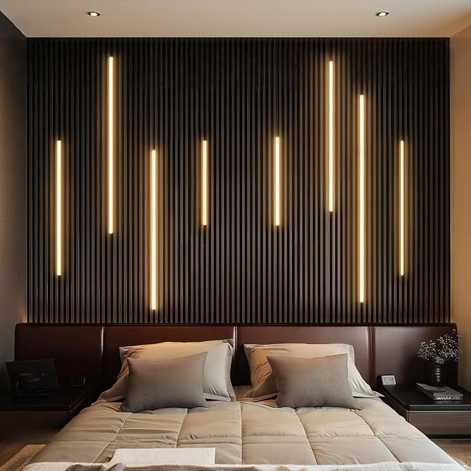 GZBtech Flexible LED Recessed Strip Light for Wood Slat Wall Panels 33FT, 3000K Warm White Cuttable Neon Rope Lighting with Remote Control, Dimmable IP67 Waterproof Black Strip Lights, ETL Listed