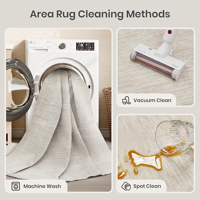 5x8 Area Rug Non Slip, Large Washable Rugs - Image 7