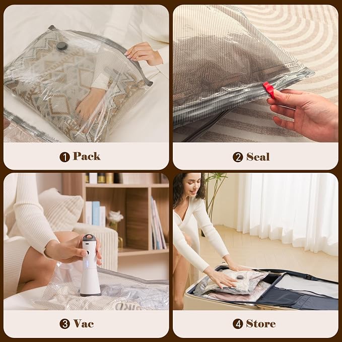 Vacbird 12 Pack Vacuum Bags for Travel - Image 6