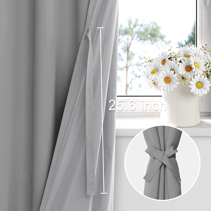 XWZO 100% Blackout Window Curtains - Image 3