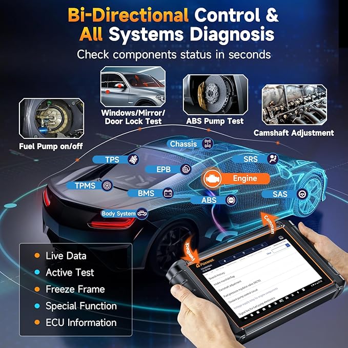 2026 Foxwell NT909 OBD2 Scanner Diagnostic Tool, All System Bidirectional Scanner Code Reader 30+ Resets, ECU Coding, CAN FD/DOIP, V.A.G Guide, 3 Yrs Free Update, Upgrade of NT726 NT809BT
