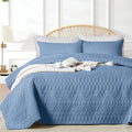 Akkialla King/Cal King Quilt Set, Boho Style in a Solid Color, Bluish Grey by akkialla
