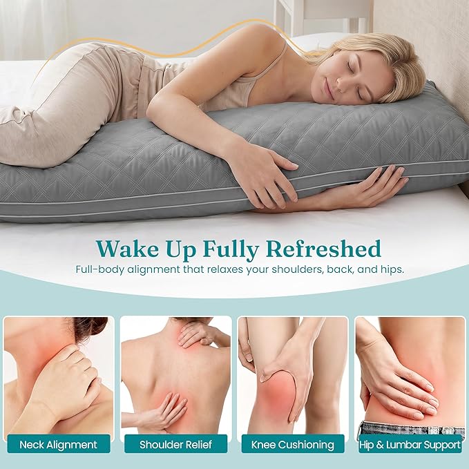 Oubonun Premium Adjustable Loft Quilted Body Pillows - Image 5
