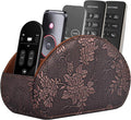 Leather Remote Control Holder TV Remote Caddy Store Box, Bedside Table Organizer by RHCSZ