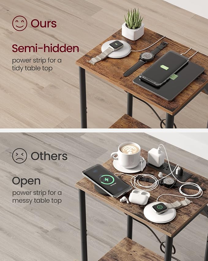 VASAGLE End Table with Charging Station, Small Side Tables - Image 5