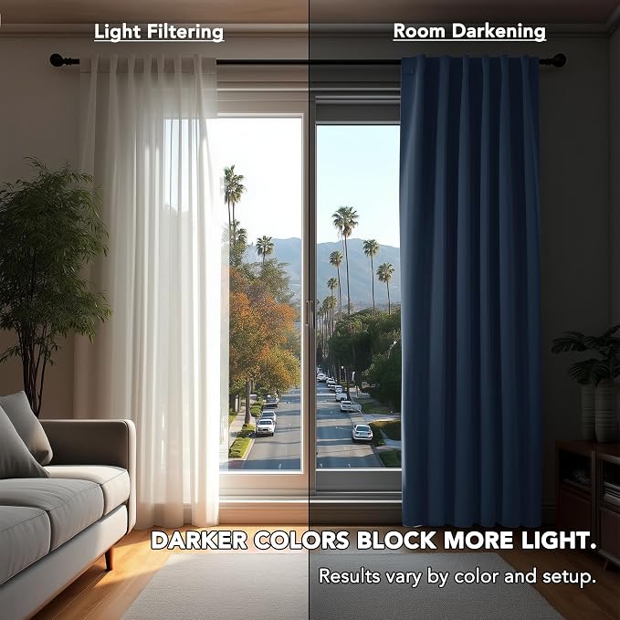 Deconovo Blackout Curtains for Bedroom, Living Room Curtains 63 Inches Long | - Image 2