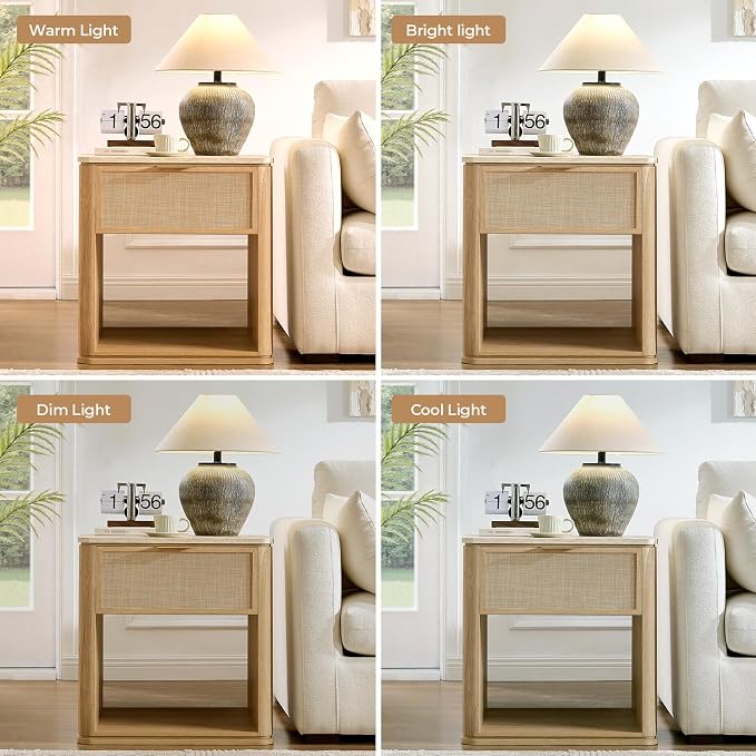 Night Stand, 23.11" W Rattan Nightstand - Image 7