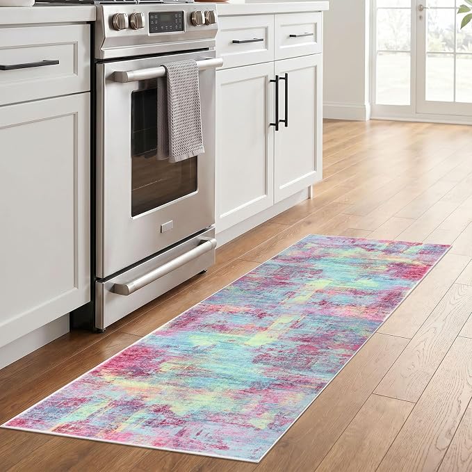Abstract Runner Rug 2x6 Ft Washable Runners - Image 2
