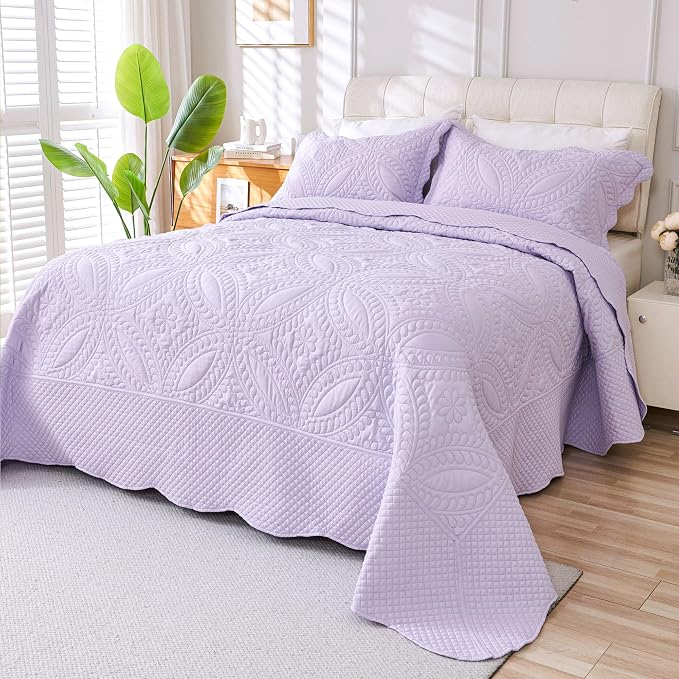 Cmfshape Oversize King Bedspread 128"x120", 3 Piece California King Quilt - Image 3