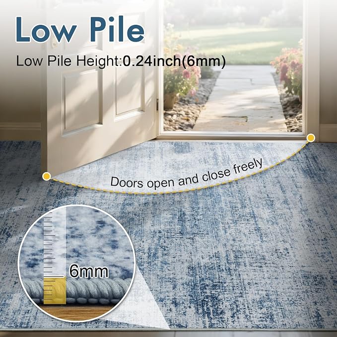 4x6 Ft Area Rugs for Living Room, Soft Non-Slip Washable Rugs Modern Abstract - Image 7