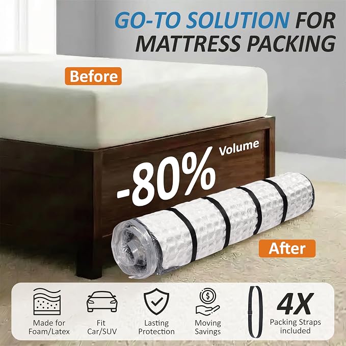 Foam Mattress Vacuum Bag with 4 Adjustable Straps, King/California-King | - Image 2