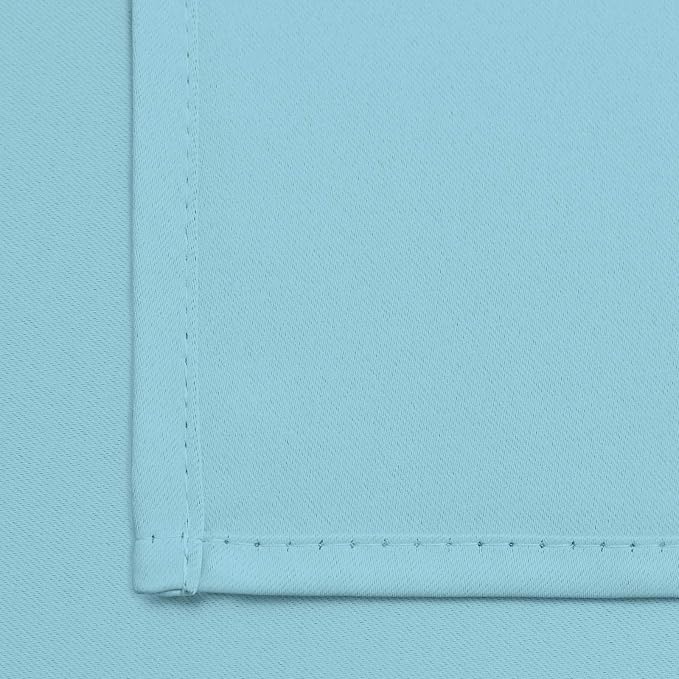 Yakamok Blackout Curtains 38x84 inch Sky Blue Thermal Drapes-Bedroom | 2 panels - Image 5