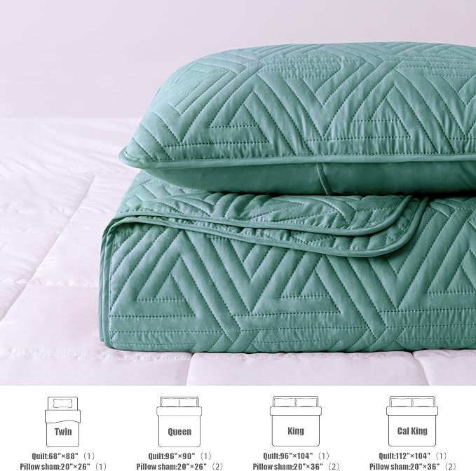 Whale Flotilla Soft Geometric King Quilt - Image 5