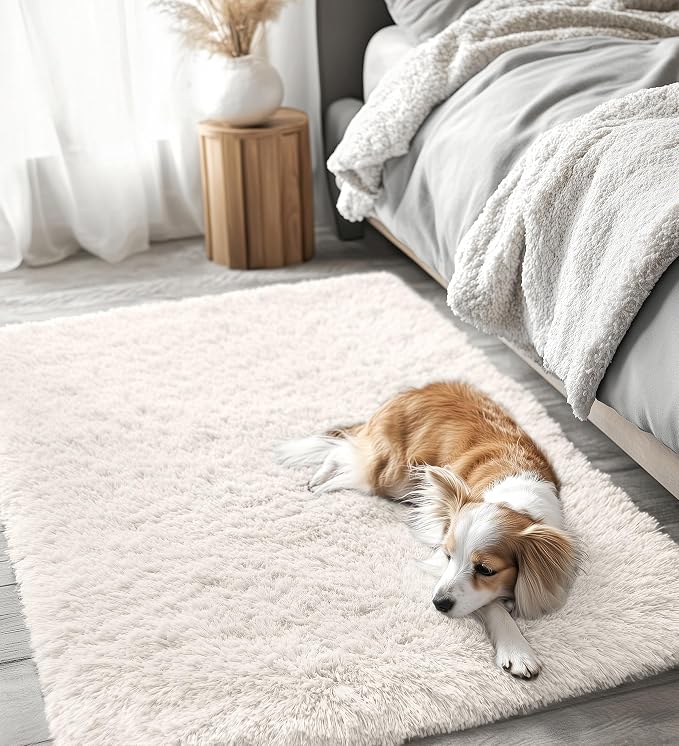 OLANLY 3x4 Machine Washable Accent Rug, Soft Fluffy Shaggy Area Rug - Image 8