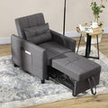 HOMCOM 3-in-1 Convertible Chair Bed Sleeper Chair Single Sofa Bed Gray | Pull by HOMCOM