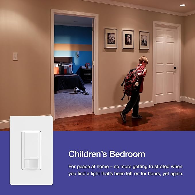 Lutron Maestro Motion Sensor Light Switch Indoor for Bathroom, Garage, Laundry Room, Any Bulbs, Occupancy Vacancy Sensor, Single-Pole, MS-OPS2-TP, Taupe